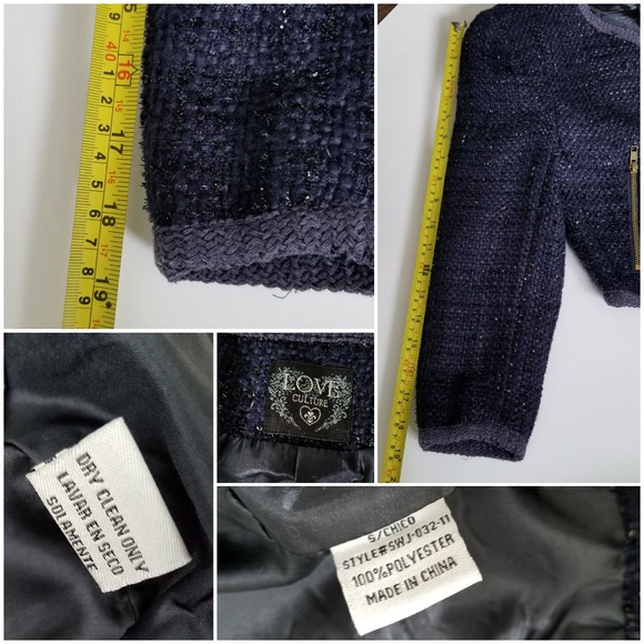 Love Culture Women's Blazer 3/4 Sleeve Blue Sz S - Picture 6 of 8